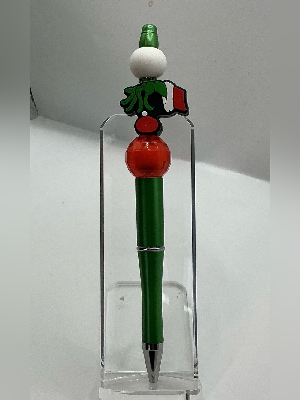 GRINCH HAND CHRISTMAS HOLIDAY BLING PEN HANDMADE FESTIVE FUN BLACK INK